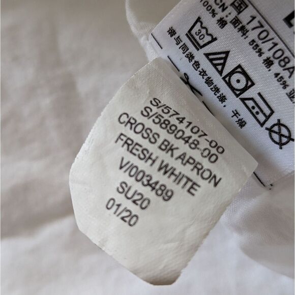 Gap Linen Pinafore Midi Dress Minimalist Wooden Button Convertible Straps 18T - Picture 14 of 15